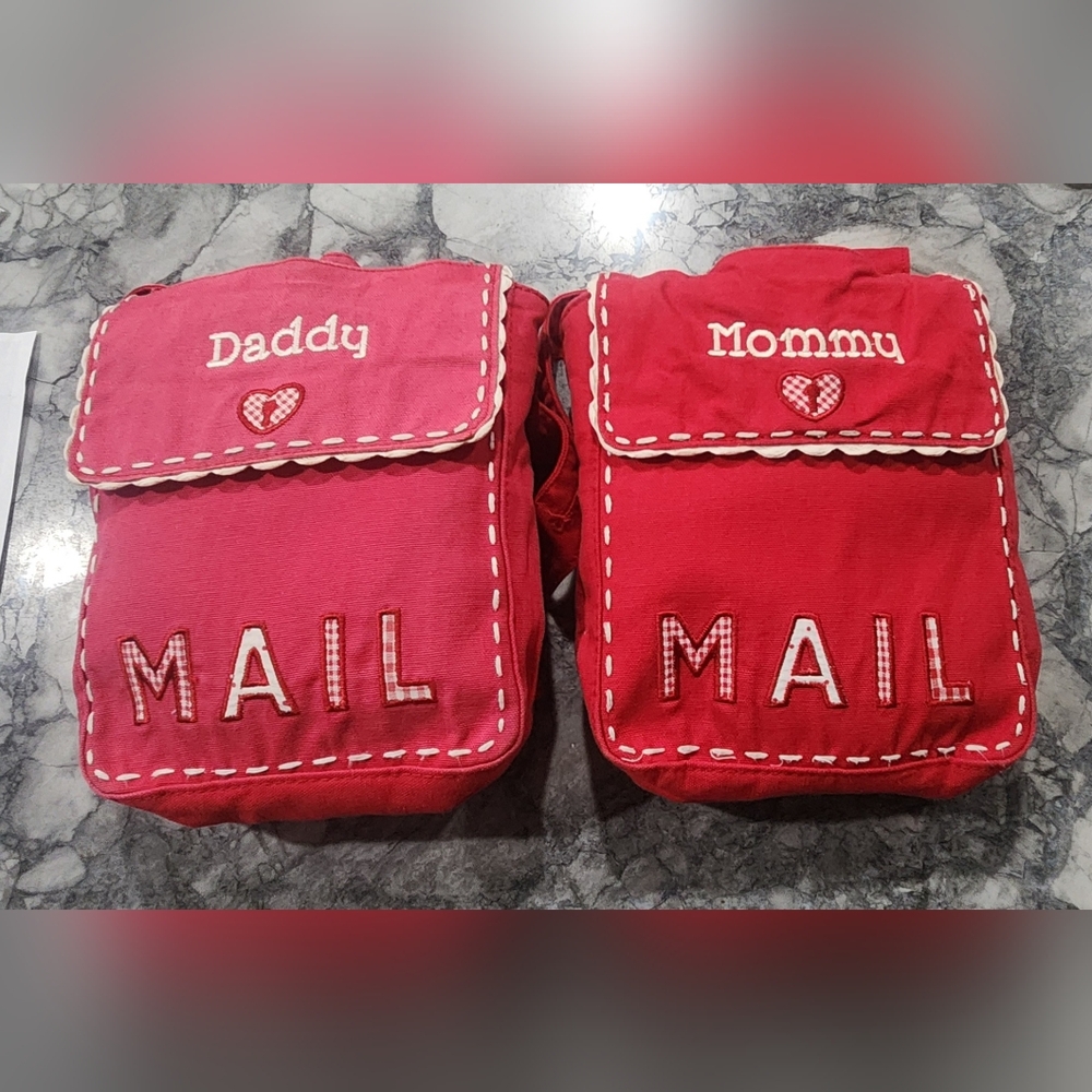 Pottery Barn Kids Chair Backers - Holiday "mailboxes" set of 2 VINTAGE 4 charity